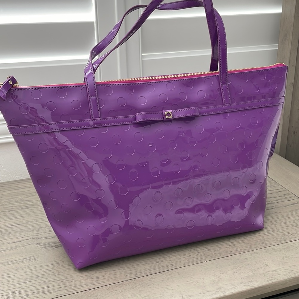 EUC Kate Spade purple dot Sophie Camellia Street Tote